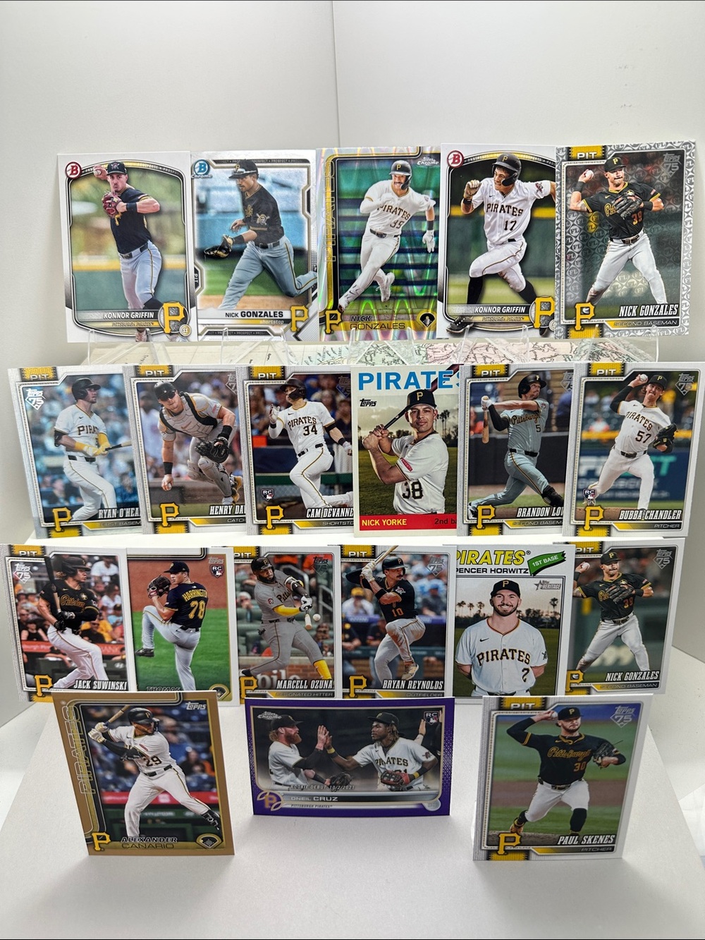 Konnor Griffin Nick Gonzales/Bubba Chandler/Oneil Cruz rookies Pirates lot of 20